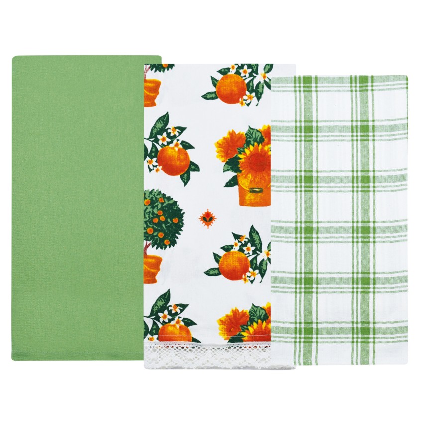 Strofinacci da cucina cotone Preziosa Calisè S06 3 pezzi-G