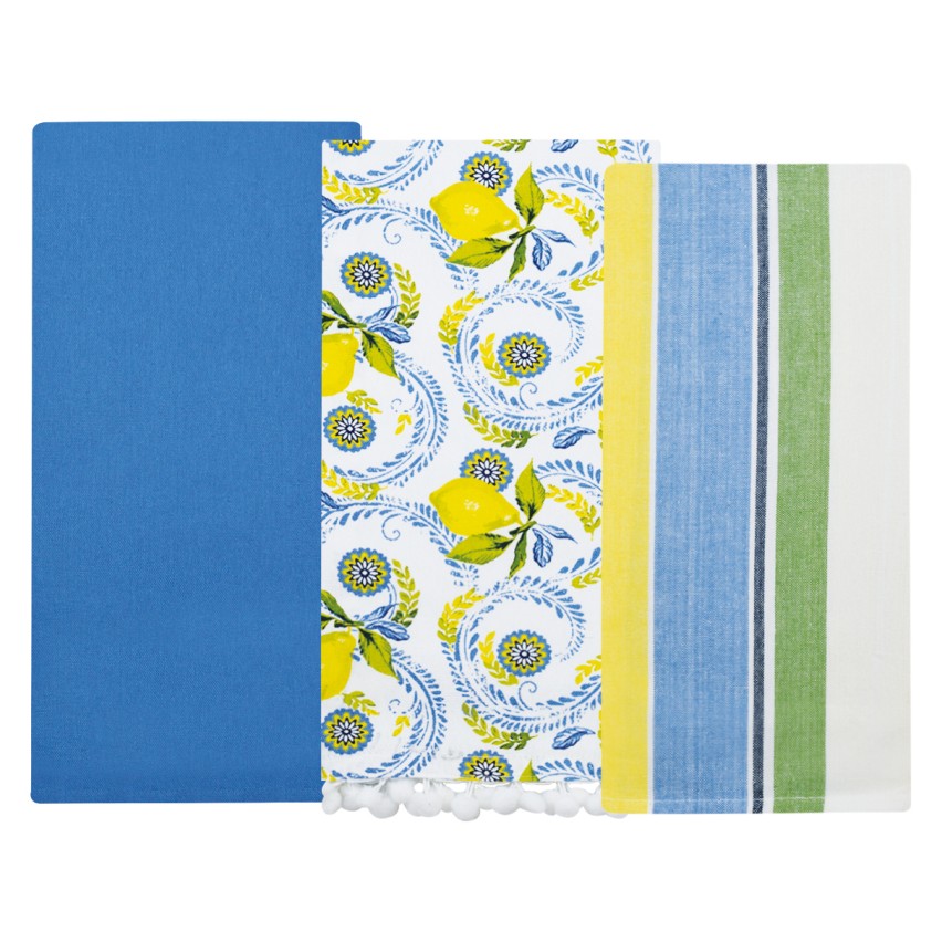 Strofinacci da cucina cotone Preziosa Calisè S06 3 pezzi-H