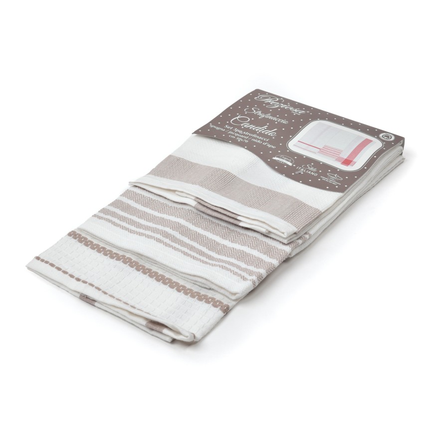 STROFINACCI DA CUCINA TESSUTO NIDO D'APE 100% COTONE COLORATI M.R