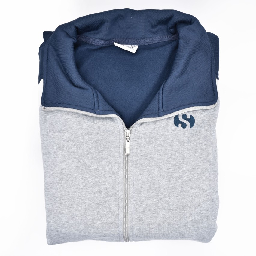 Pigiama In Pile Coral Per Uomo Taglie Forti – Maniche Lunghe Con Polsini, Collo Alto, Due Tasche, Colore Blu (Basile)