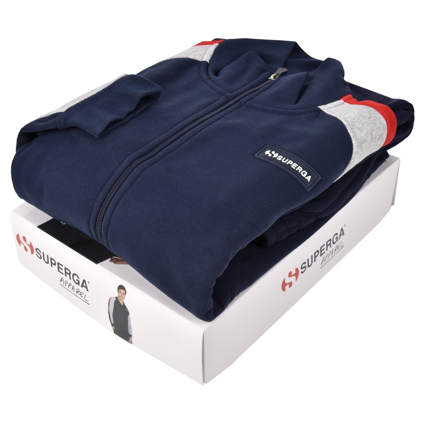 Tuta Uomo Superga Felpata Full Zip Smw22311 Navy Intimorosa