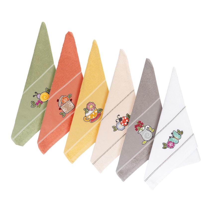 STROFINACCI DA CUCINA TESSUTO NIDO D'APE 100% COTONE COLORATI M.R - Foto 6