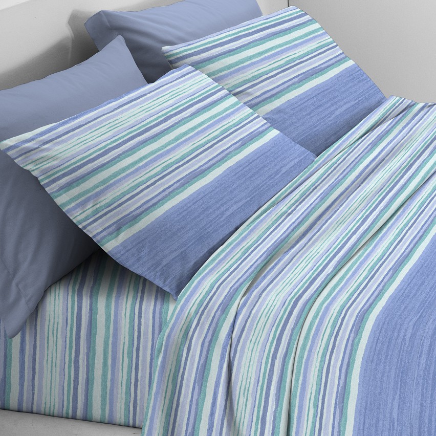 Completo letto a righe cotone Zambaiti Switch stripes