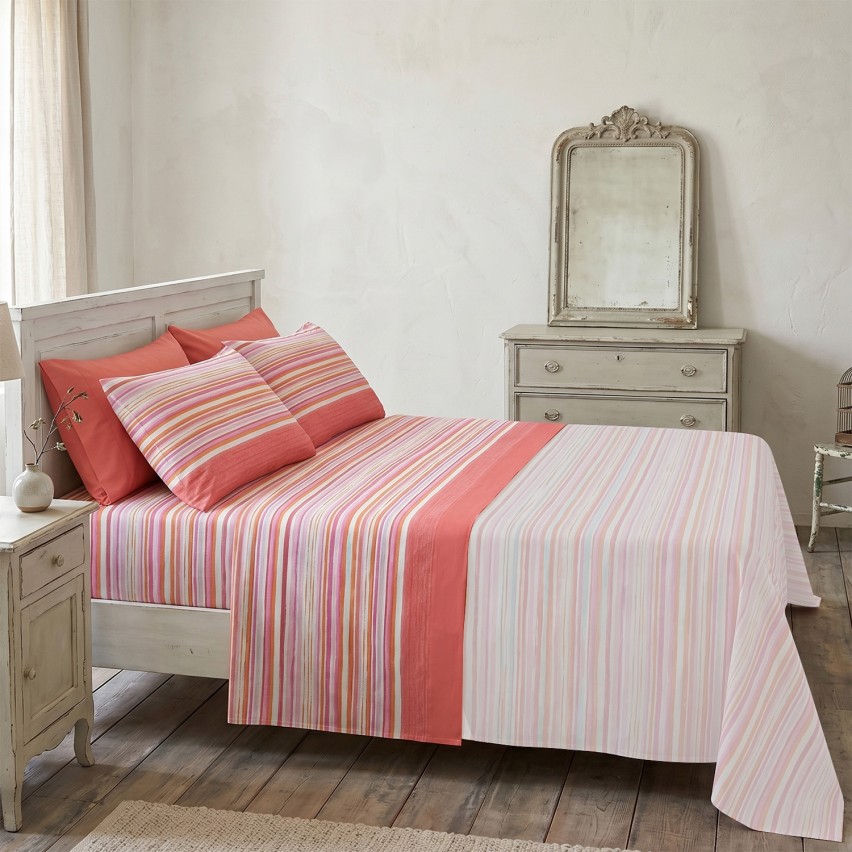 Completo letto a righe cotone Zambaiti Switch stripes