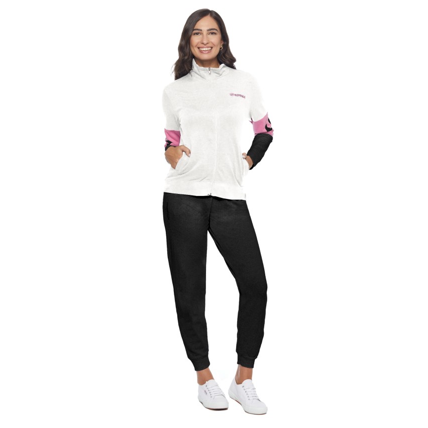 Tuta donna primaverile in cotone elasticizzato con zip Superga SWS25705
