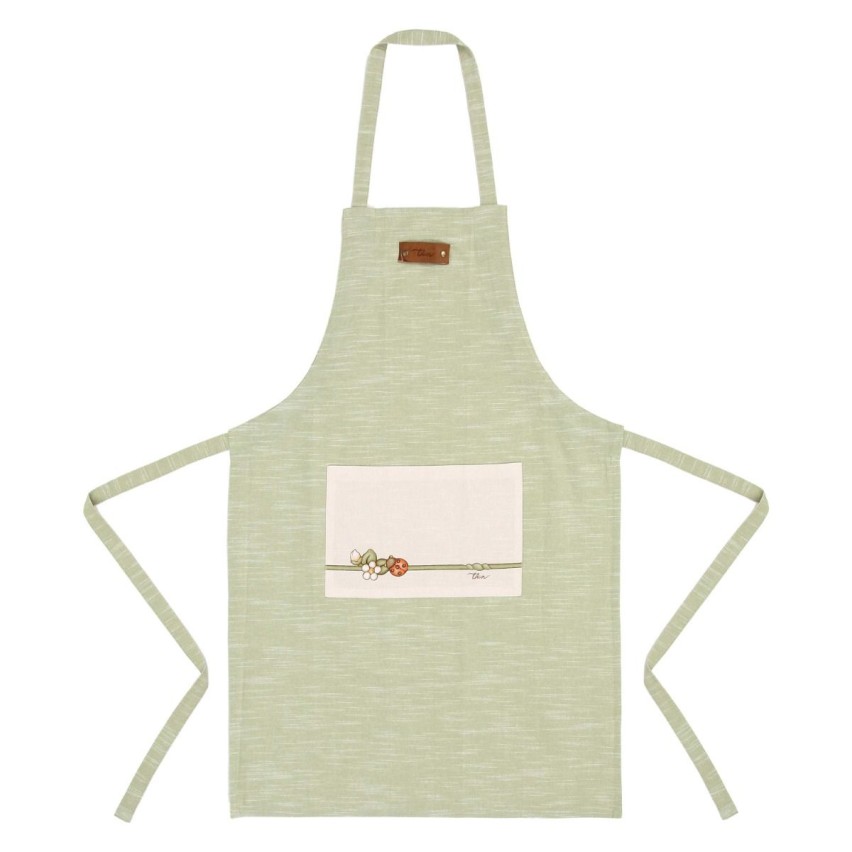 Set da Cucina presina, guanto e grembiule + vassoio in legno Country Bloom Thun