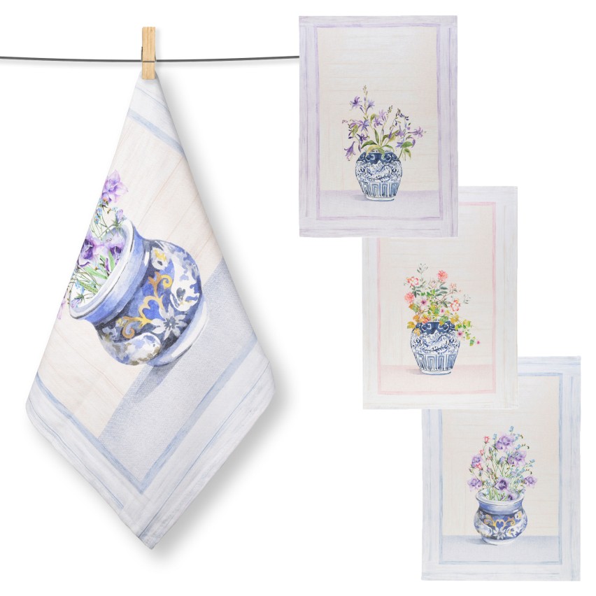 Set Strofinacci Premier Housewares - 3 Pezzi, Foglie Verdi, 100% Cotone, 60x40 Cm - Foto 6