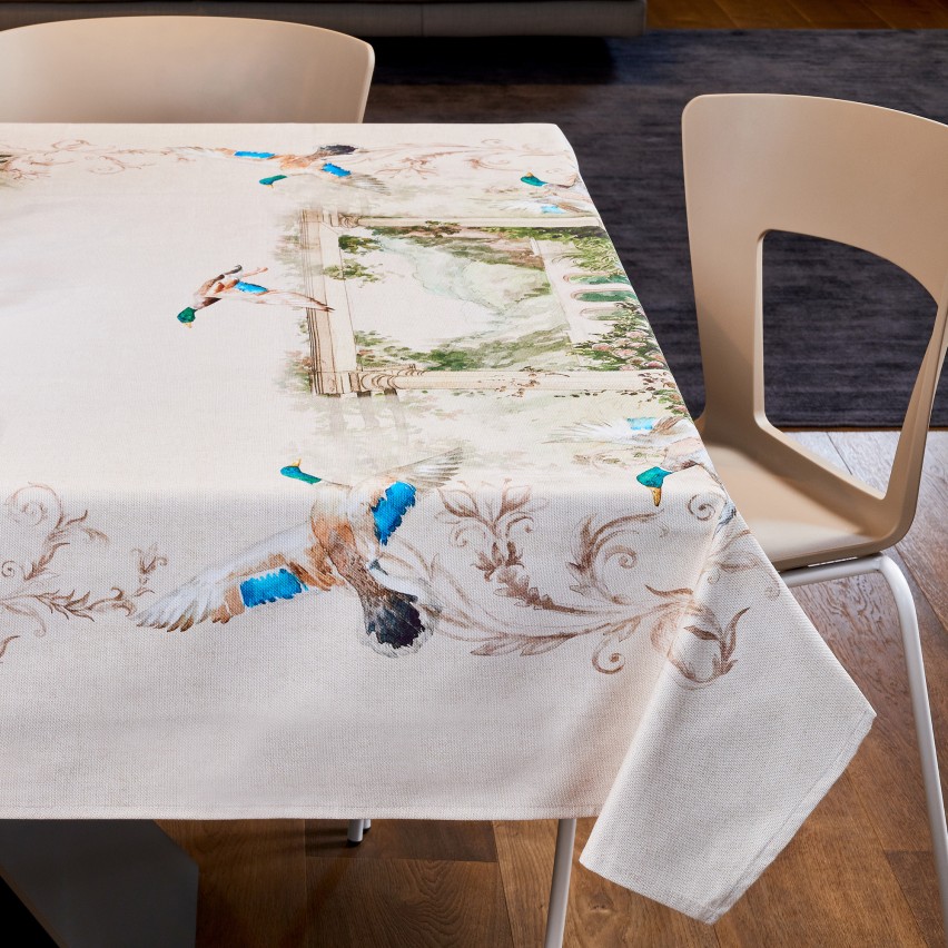 Tovaglia Vingi Tiffany cod.A04 in cotone con anatre