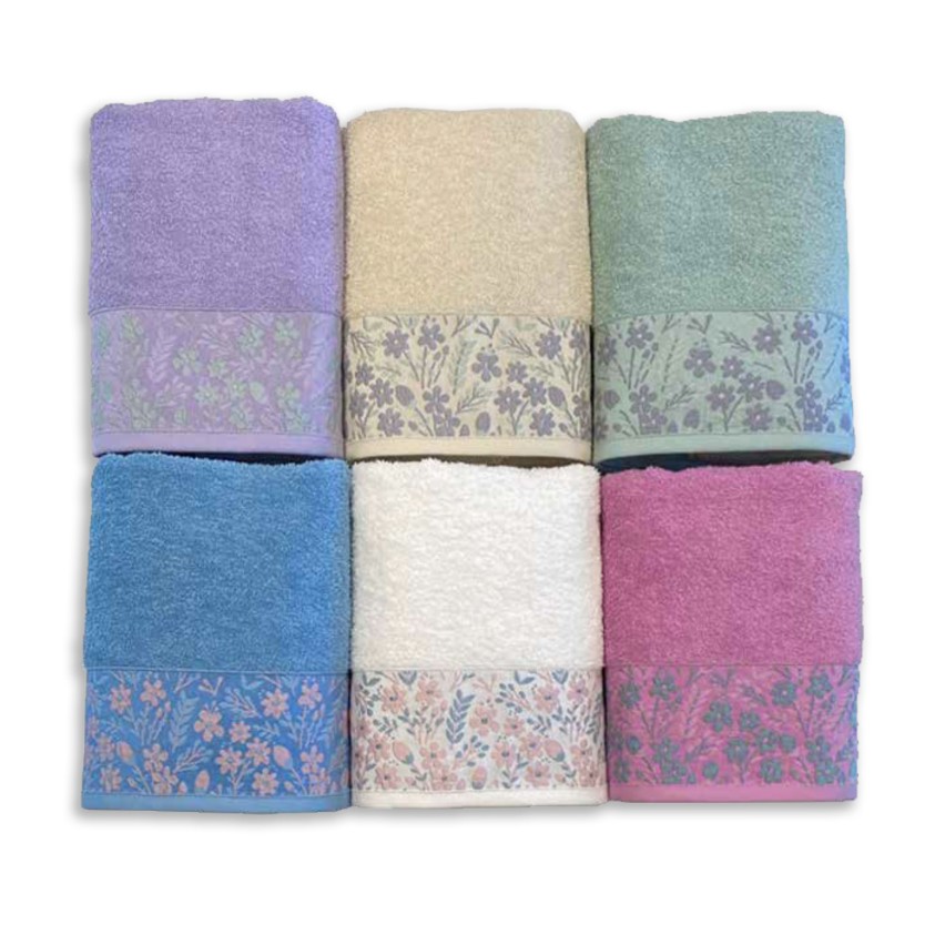 Set di asciugamani viso e ospite in puro cotone rosa 110x60cm ELSA