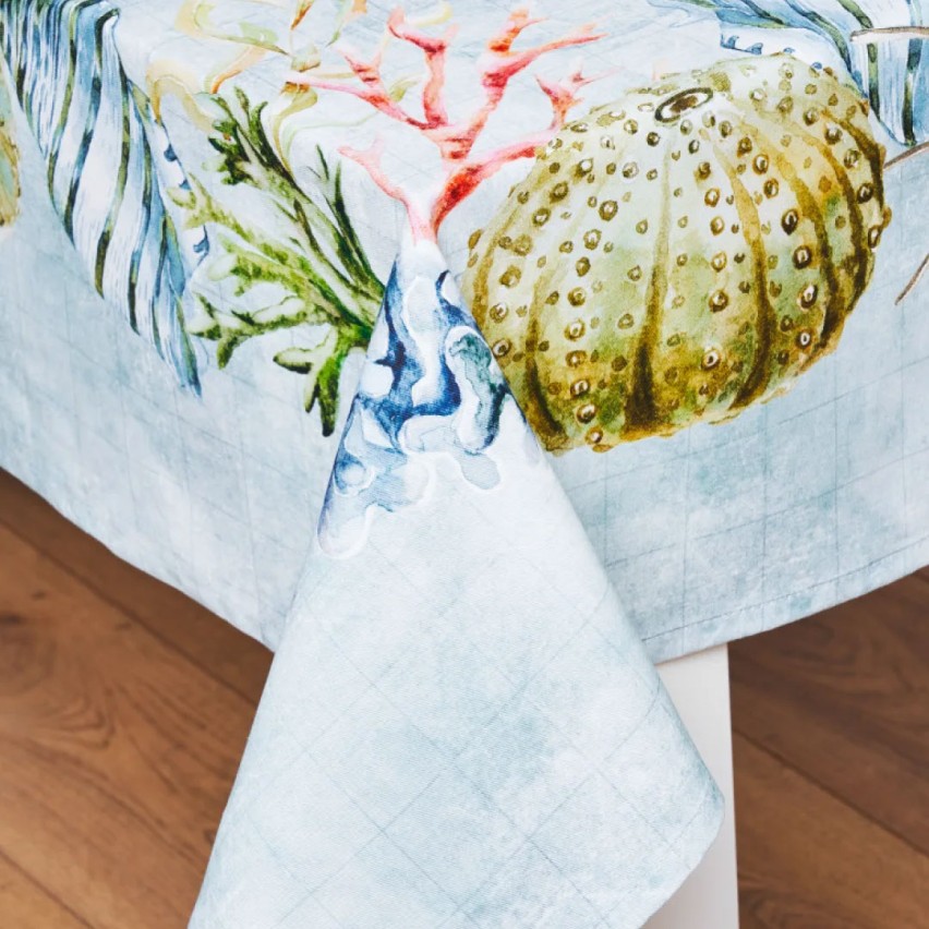 Tovaglia Vingi Tiffany dis.32 in cotone conchiglie