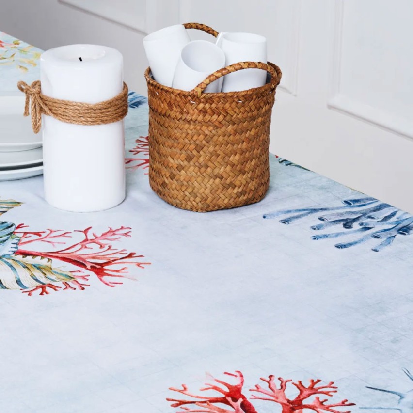 Tovaglia Vingi Tiffany dis.32 in cotone conchiglie