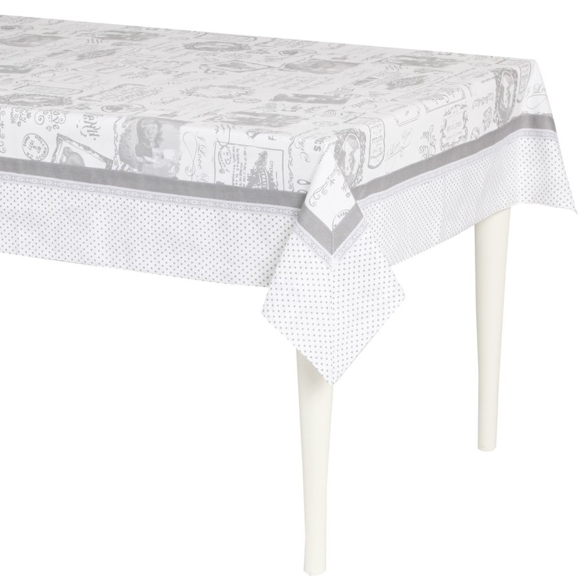 Tovaglia vintage Preziosa Home rettangolare 12 posti in cotone e pizzo 