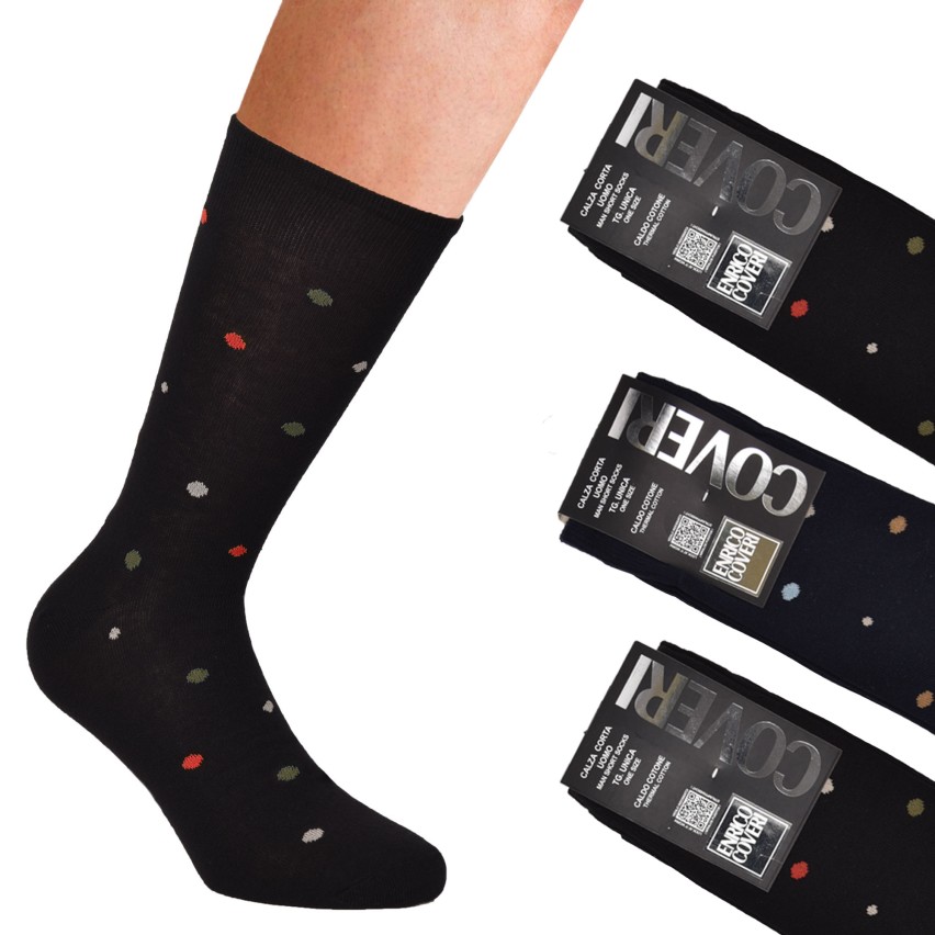 Storm Bloc Calze Trekking Uomo In Cotone Con Spugna - 3 Paia, Taglia 39-45, Rosse/Blu/Nere
