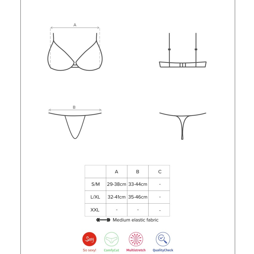 Sexy coordinato reggiseno + brasiliana Obsessive tulia set nero