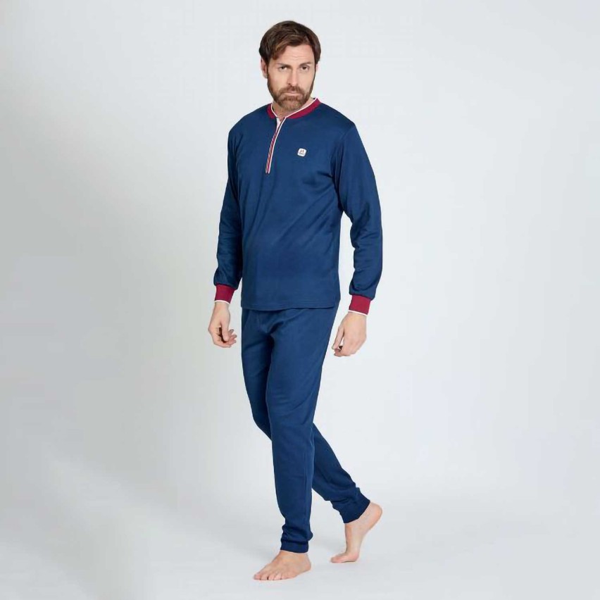 Pigiama uomo scollo serafino con zip Nazareno Gabrielli U7005