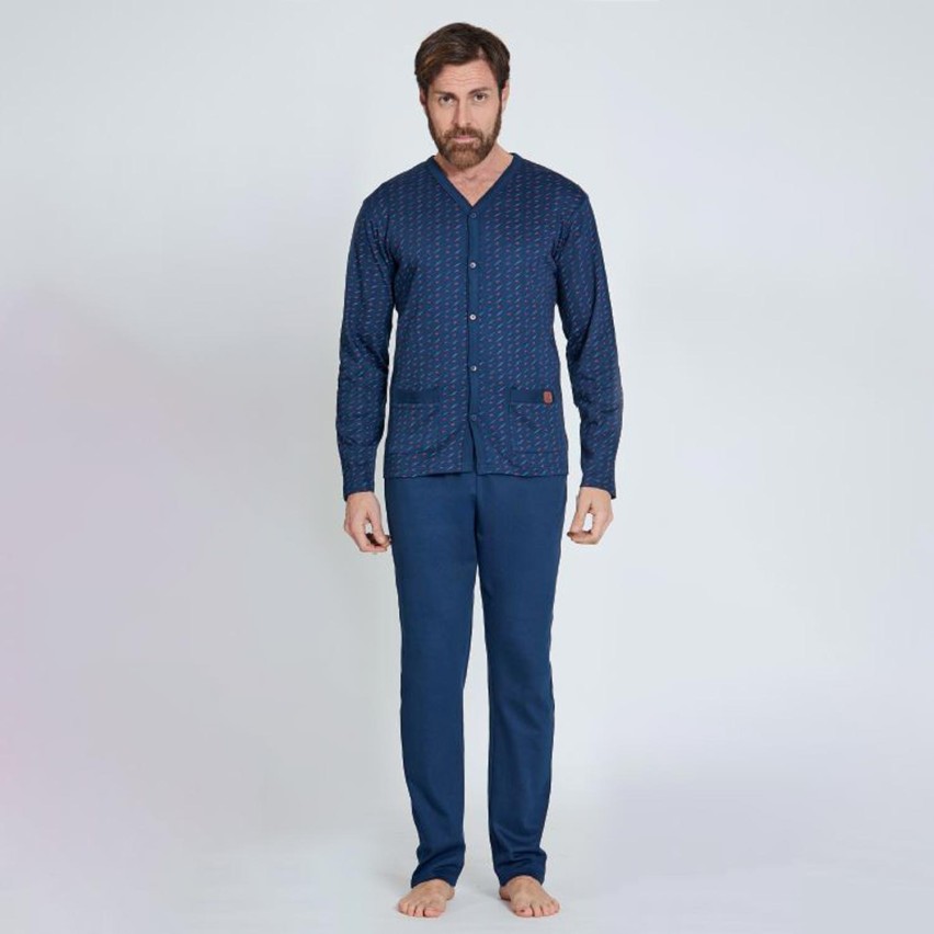 Pigiama uomo maglia aperta Nazareno Gabrielli U7013