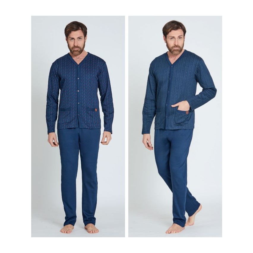 Pigiama uomo maglia aperta Nazareno Gabrielli U7013