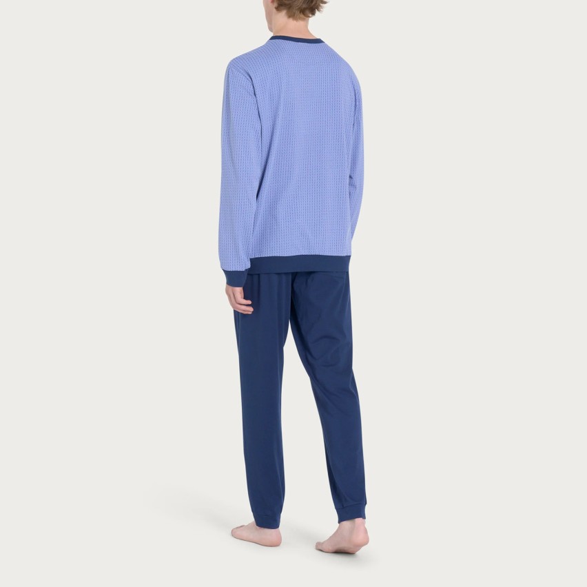 Pigiama uomo lungo in cotone Ragno U888N1