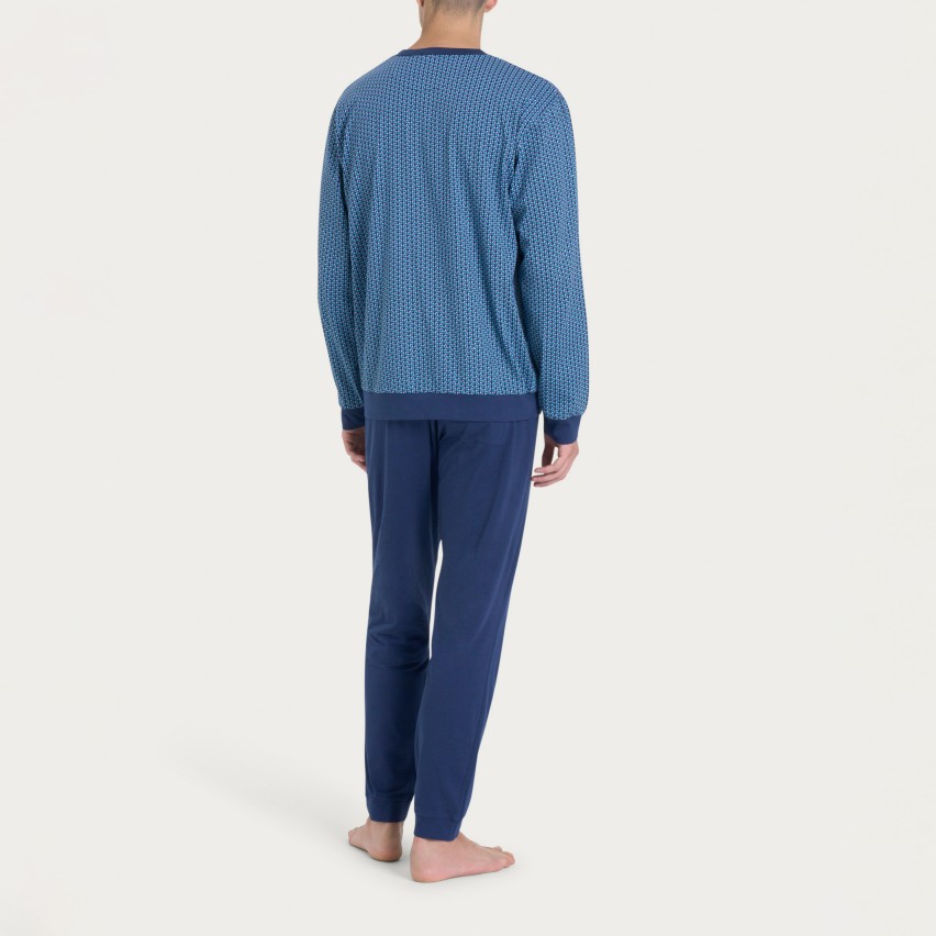 Pigiama Uomo scollo a serafino 100% cotone RAGNO U888N1