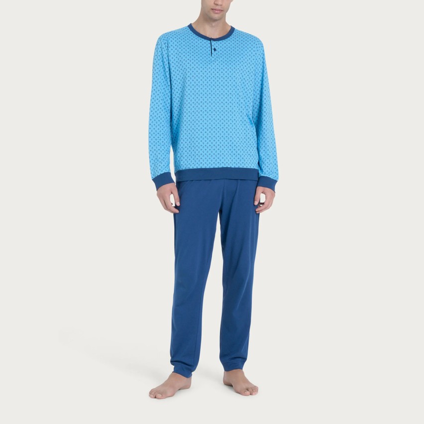 Pigiama uomo lungo in cotone Ragno U888N1