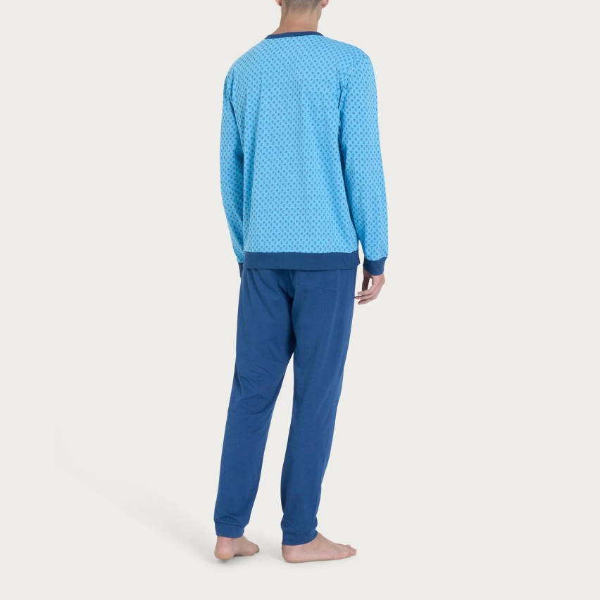 Pigiama uomo lungo in cotone Ragno U888N1