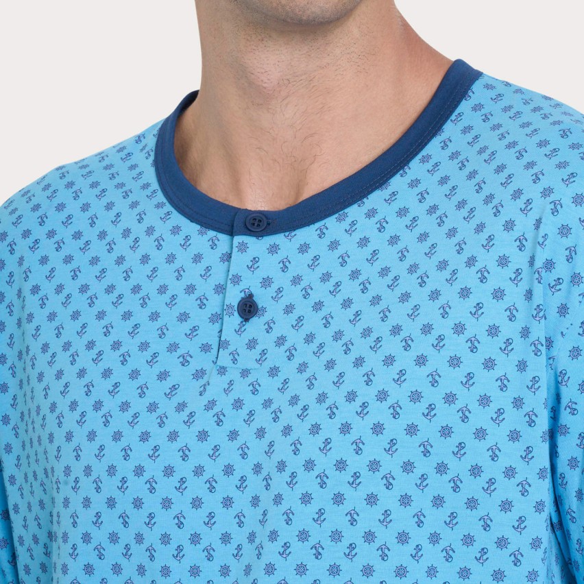 Pigiama uomo lungo in cotone Ragno U888N1