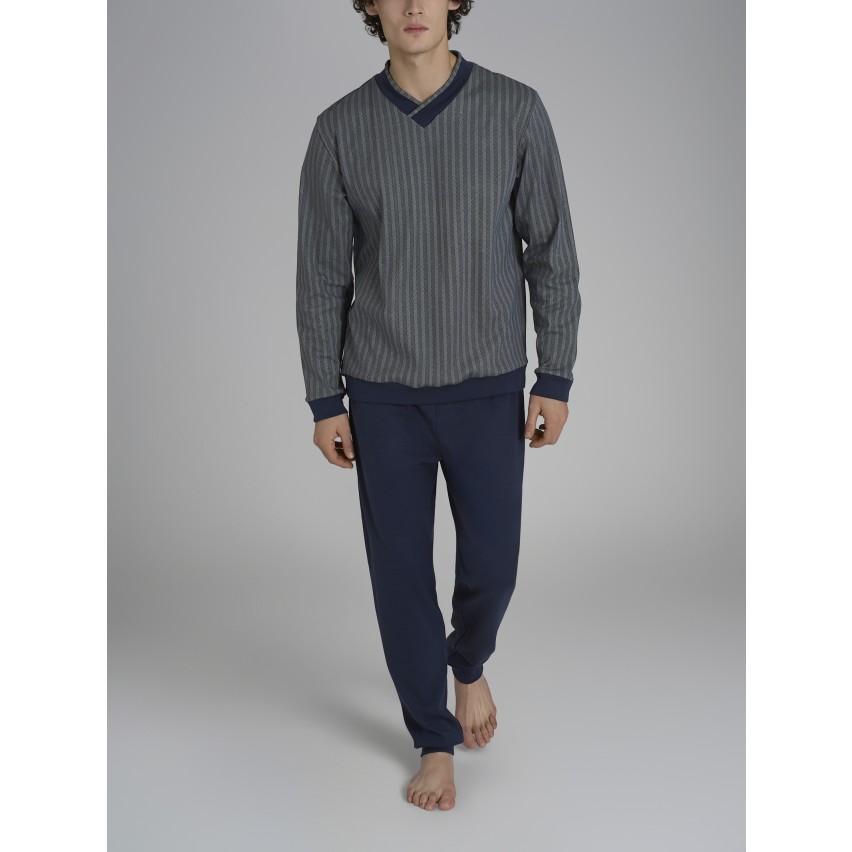 Pigiama uomo scollo a V interlock Ragno U961N2