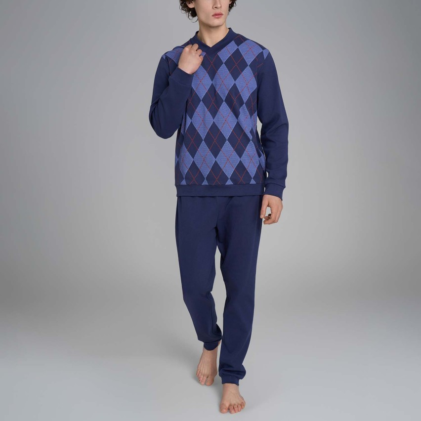 Pigiama uomo a rombi interlock Ragno U962N2