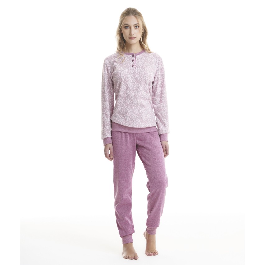 Pigiama da Donna Set,Set Pigiama da Donna in Cotone Rosa