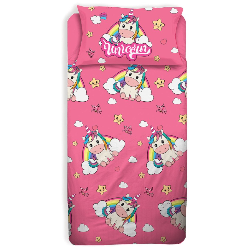 Completo letto unicorni 100% cotone