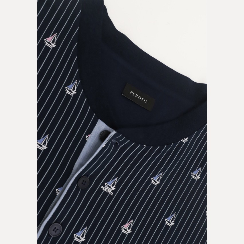 Pigiama uomo Perofil VPRT92816 barca vela 100% cotone 