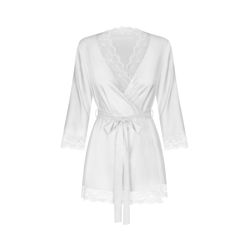 Vestaglietta in raso con bordi in pizzo Obsessive Weddya peignoir