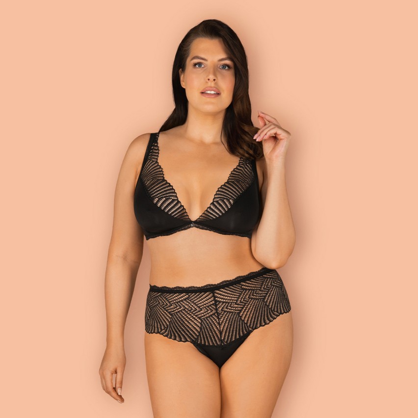 Coordinato reggiseno + slip vita alta pizzo Obsessive Klarita 2 pezzi
