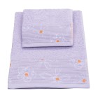 Vingi set asciugamani viso + ospite cotone Colors lilla