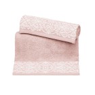 Vingi set asciugamani viso + ospite Damasco rosa