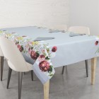 Servizio per la tavola tovaglia + tovaglioli in cotone fiori Preziosa Ortensia Grigio
