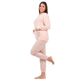 Karel Pigiama Lungo Donna In Cotone – Collezione Classica – Art. 4516, Colore Blu, Taglia M