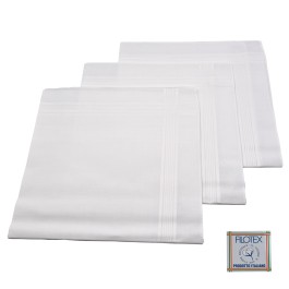Set di 12 fazzoletti da naso bianchi 100% cotone