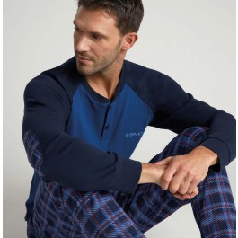 Il Granchio Pigiama Corto Uomo In Cotone Jersey, Blu, Modello GP1073-C