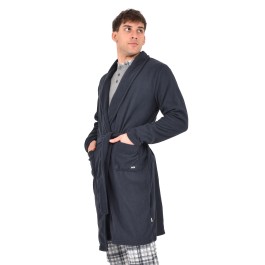 Vestaglia Corta Uomo in Puro Lino Tinto Filo