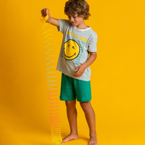 Pigiama bambino Smiley 60998 rigato 100% cotone