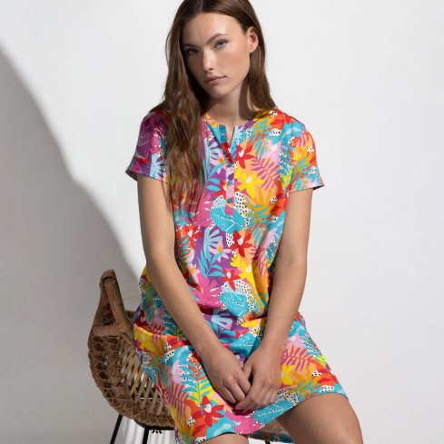 Camicia da donna scollo serafno tropicale Admas 61499