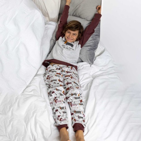 Pigiama bambino caldo cotone con bassotti Admas 63328