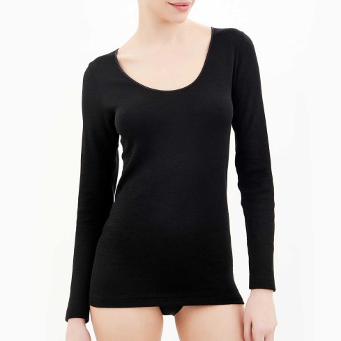 Maglia donna manica lunga lana e cotone Ragno 072459