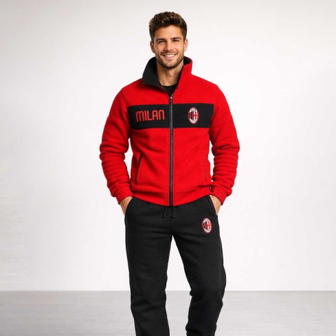 Pigiama tuta uomo ufficiale Milan in pile rossonero PIGM 1205