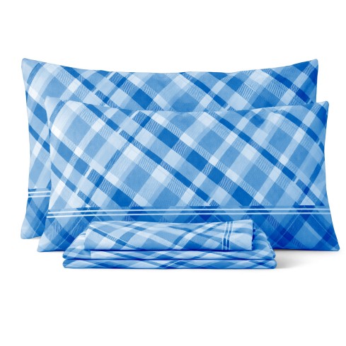 Completo letto in cotone tartan Biancaluna lyra
