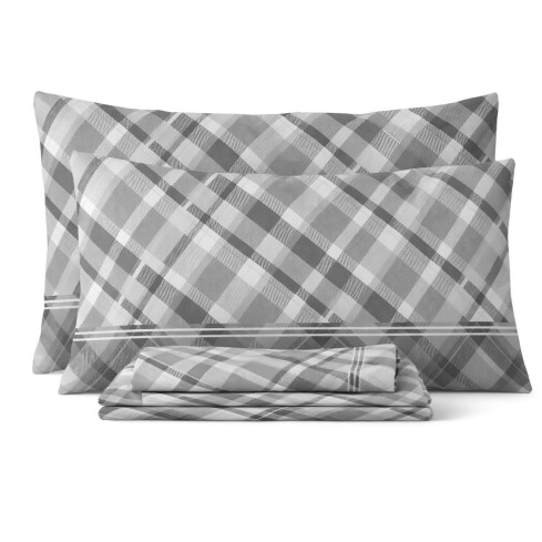 Completo letto in cotone tartan Biancaluna lyra
