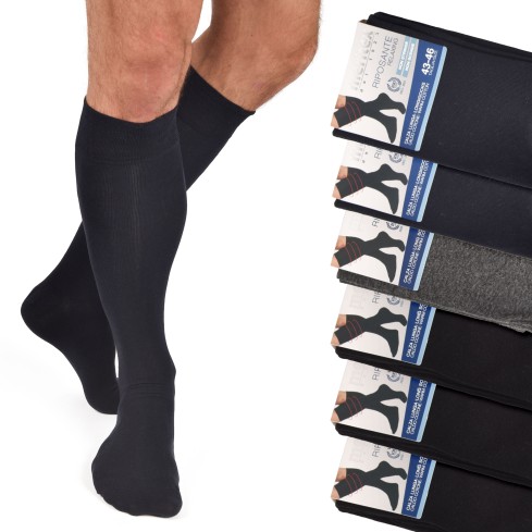Calze lunghe Sanitarie senza elastico Uomo Meritex 1400 assortite 6 paia