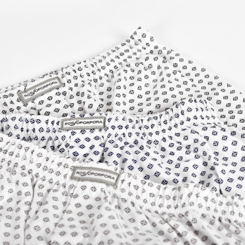 Boxer uomo in 100% cotone Rossoporpora 205 fantasia rombi 3 pezzi 