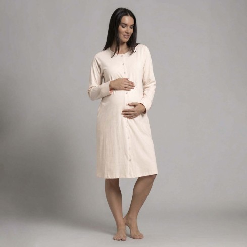 Camicia da notte aperta premaman cotone Biancaluna 26D21312